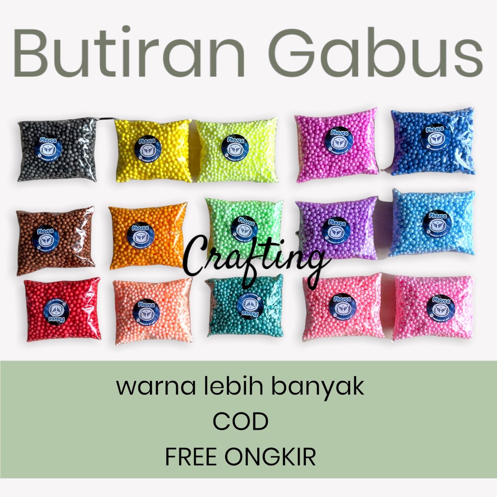 BUTIRAN GABUS 1 WARNA / BUTIRAN SOUVENIR 1 WARNA PERBUNGKUS