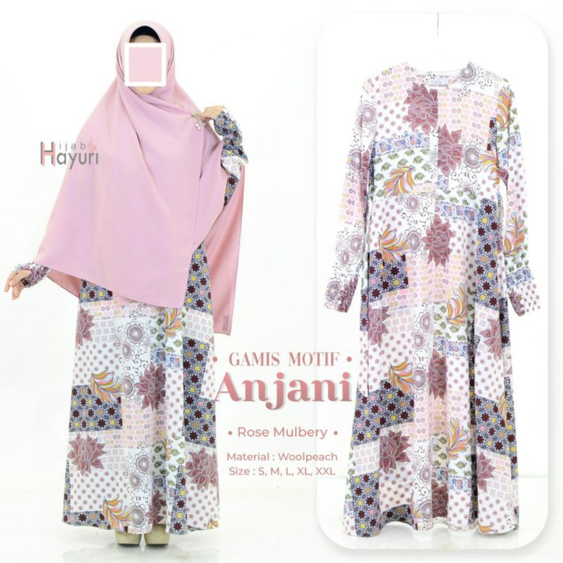 Dress Gamis Hijab Hayuri Gamis Motif Anjani