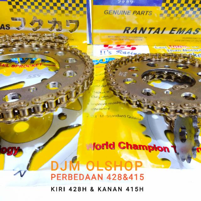 GEAR SET SSS 415H RACING YAMAHA RX-KING / F1ZR /JUPITERZ / MX OLD / MX NEW / VEGA