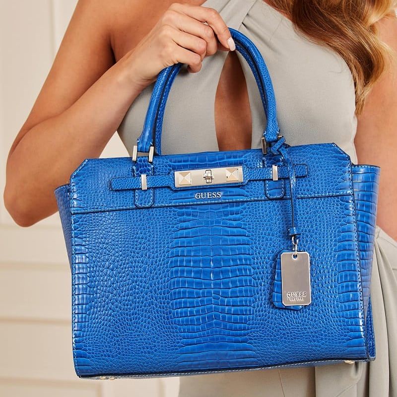 7.7 SALE | GUESSS RAFFIE CROC PRINT HANDBAG