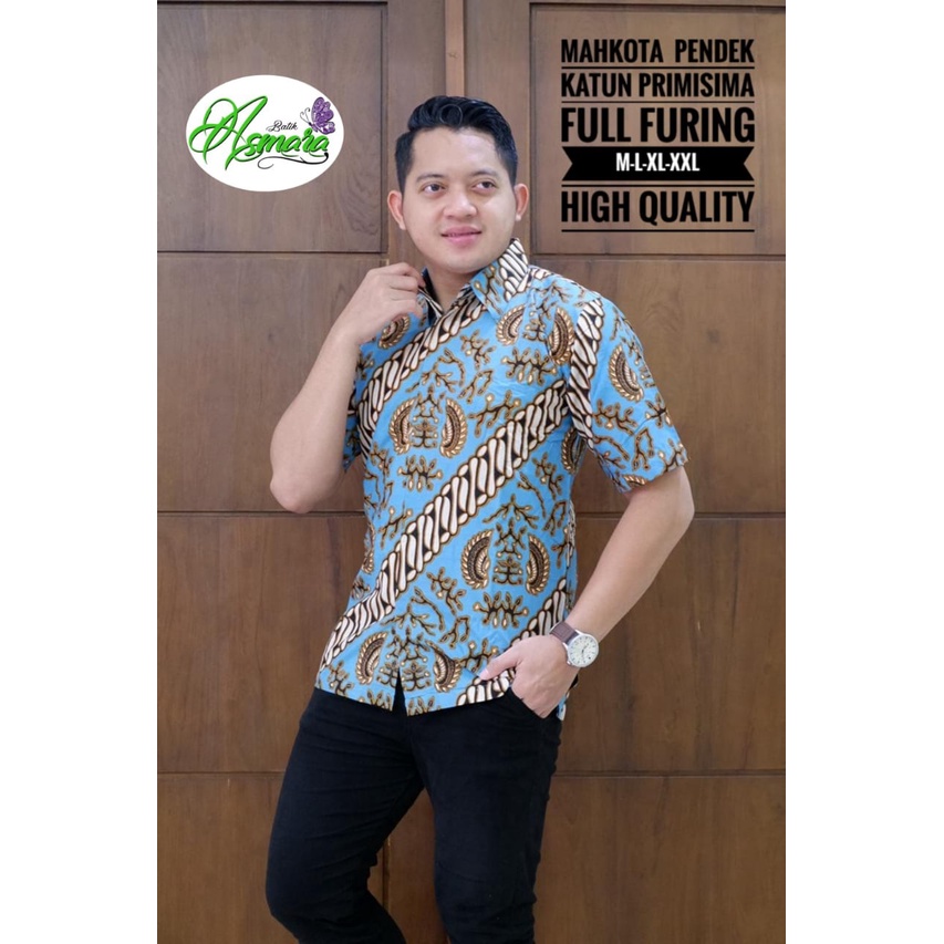 MAHKOTA ASMARA BATIKSOLOAMANAH KEMEJA BAJU BATIK PRIA SOLO LENGAN PENDEK PANJANG LAPIS FURING ATASAN BATIK PREMIUM MODERN KATUN HALUS DEWO CEMANI LENTERA PRAJA BUMI LISANG GENI KLABANG ASMARA PEKSI JIWO KENCONO UNGU GIYANDRA IJO SUJIWO KLASIK MAJALAYA