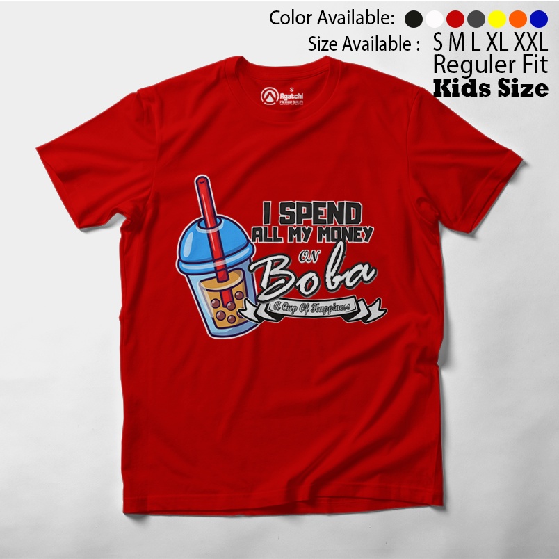 Baju Anak / Kaos Atasan Anak Viral Boba Lover