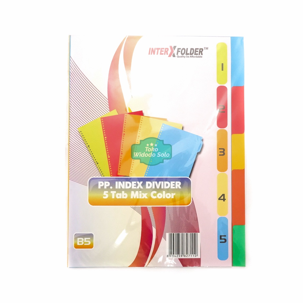 

1 PACK (ISI 5) Plastik Binder PP Index Divider B5 Isi Loose Leaf