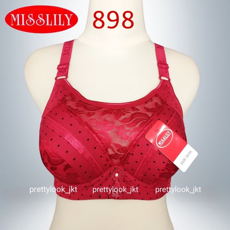 BRA KEMBEN BH MISSLILY 898 CUP B BESAR POLKADOT EXTRA COMFORT PREMIUM TANPA KAWAT
