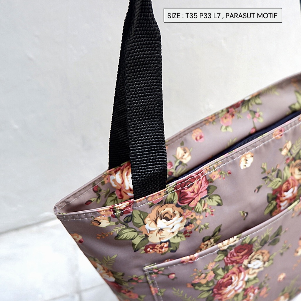 Grosir Bun Tas Bahu Model Tote Totebag Bahan Parasut Waterproof Motif Cantik Cantik Lucu Lucu