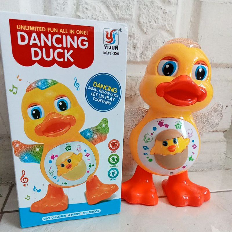 YJ-3004 Mainan Dancing Duck Bebek Joget Goyang Lampu Music Free Batterai YJ - 3004