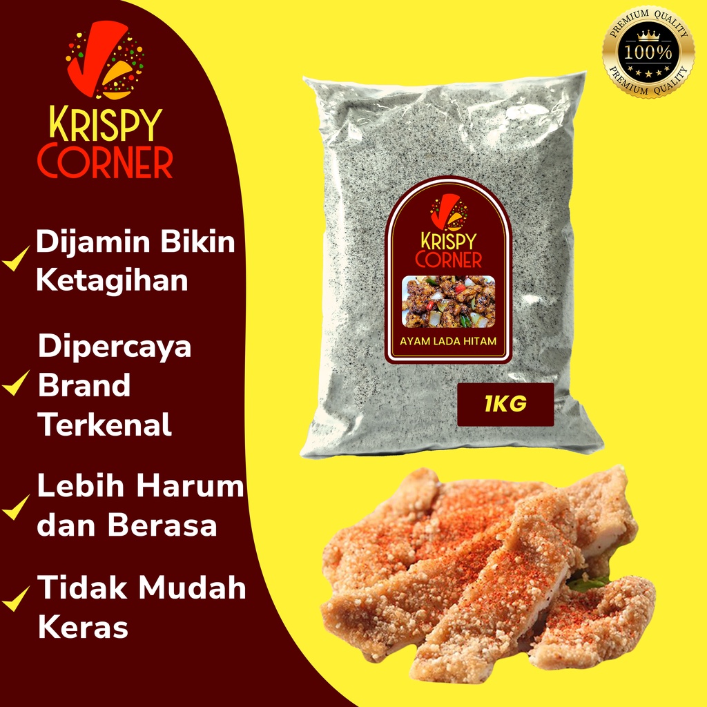 

BUMBU TABUR RASA AYAM LADA HITAM / BUBUK TABUR BLACKPEPPER BLACK PEPPER 1000 GRAM 1KG