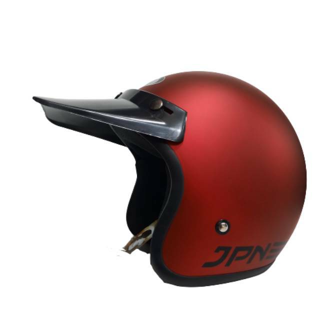 Helm JPN Merah Maroon Doff Topi Pet Panjang