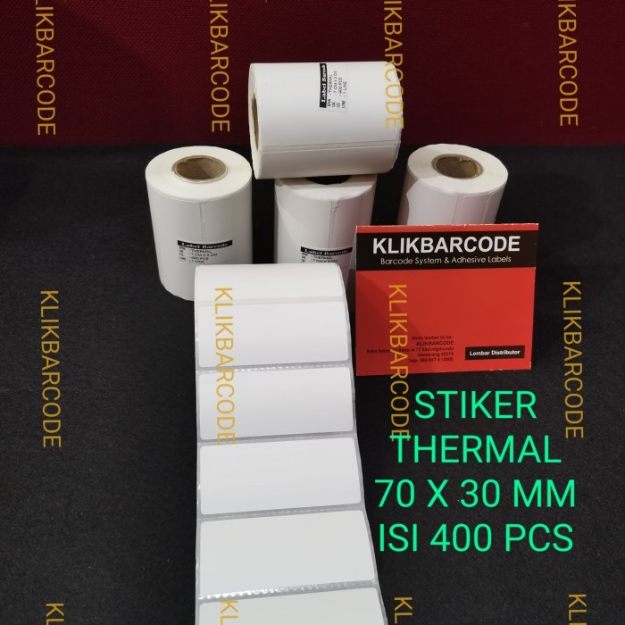 

sticker barcode direct thermal 7 x 3 cm, 70x30 mm, etiket label, 400lb