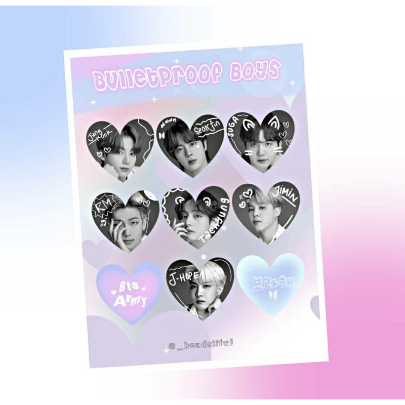 

bulletproof boys vinyl sticker stiker vinyl bts doff
