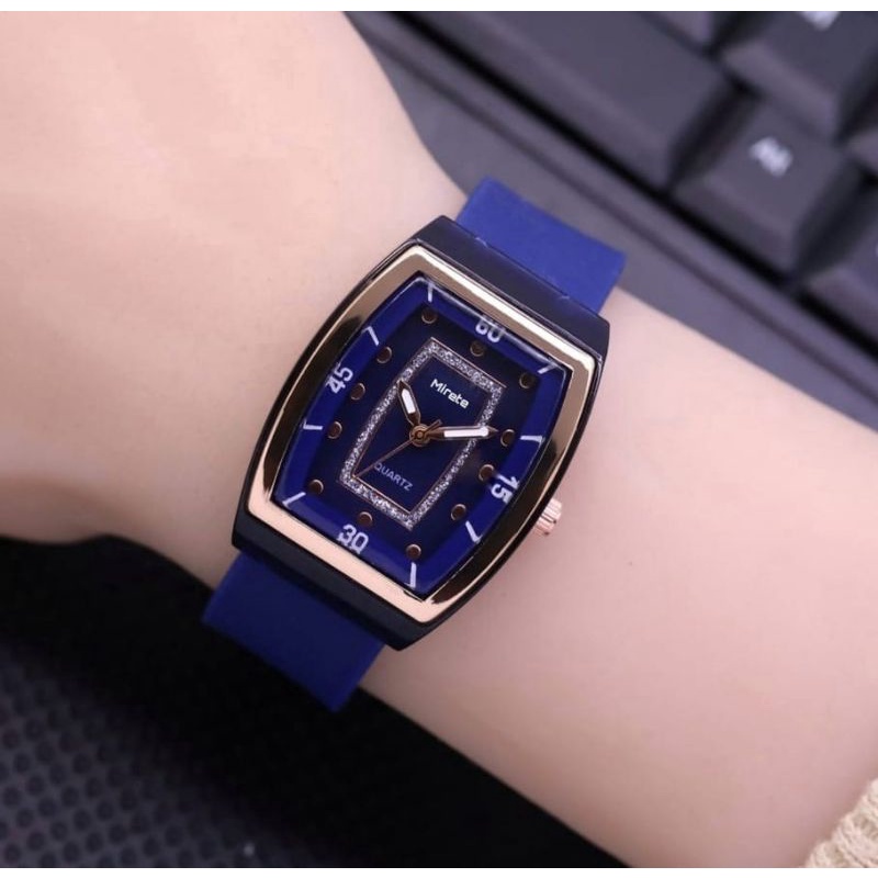 JAM TANGAN CEWEK TERBARU MIRETE ORIGINAL STRAP SILIKON, FASHION WANITA JAM TANGAN WANITA TAHAN AIR FREE BATRAI CADANGAN