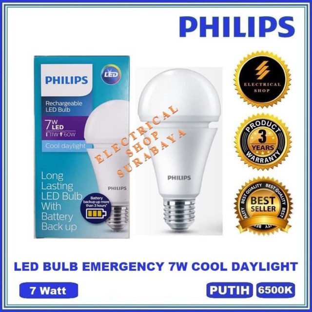 Philips lampu LED bulb emergency (rechargeable)