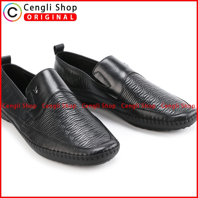 SEPATU PLAYBOY ORIGINAL LOAFER PANSUS KULIT PRIA TERBARU HITAM PL02