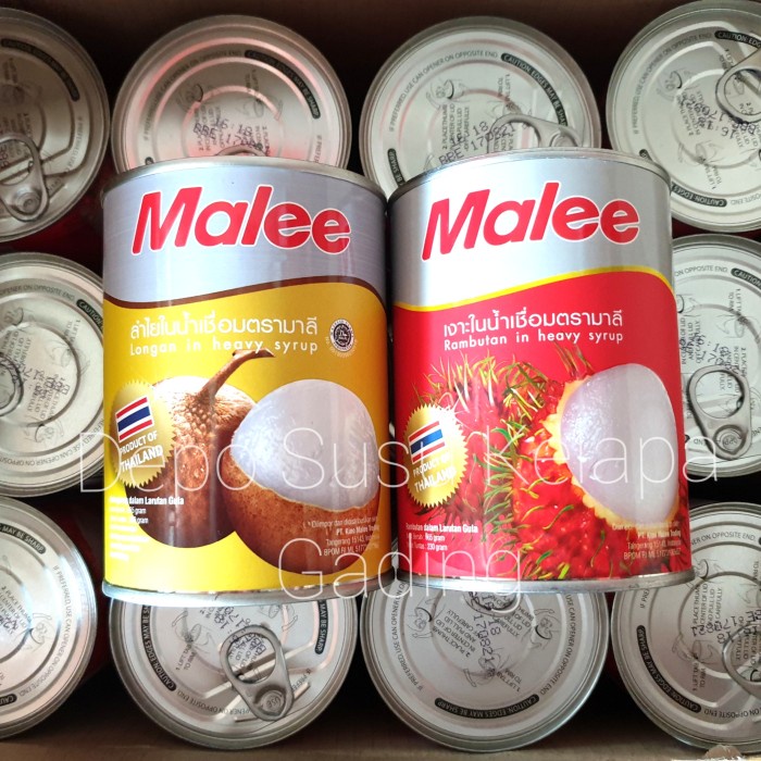 

Kalengbuah- Malee Buah Kaleng Rambutan / Longan Lengkeng Import Thai Canned Fruit - Lengkeng -Buah-