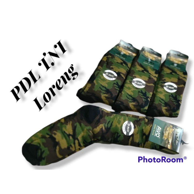 Kaos Kaki Tentara Pdl Motif Loreng Panjang Tebal KaosKaki Outdoor Bahan Katun Spandek