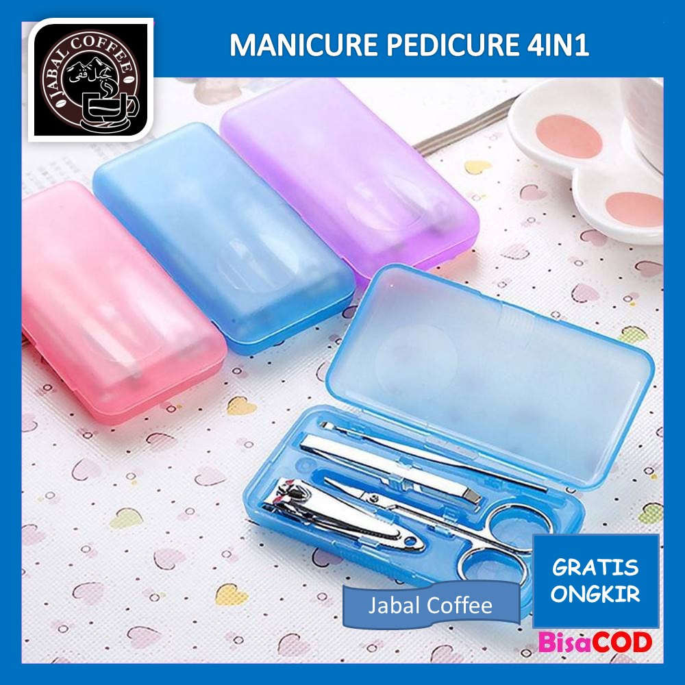 Set Peralatan Kuku Tangan / Manicure Pedicure Set 4 in 1 / Set Alat Pedicure Gunting Kuku Pembersih