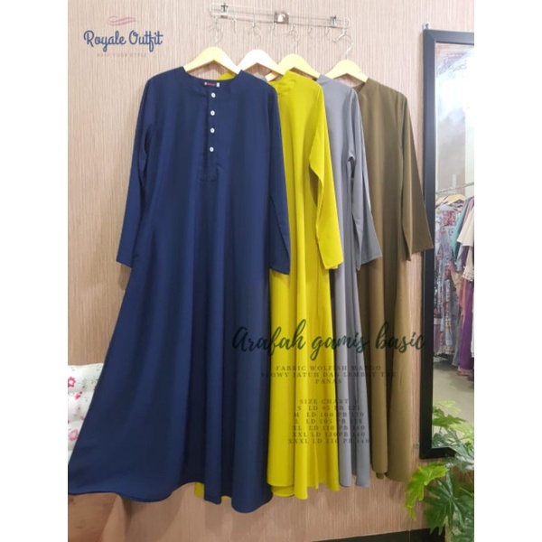 Arafah gamis size S-XL gamis abaya polos wolfish