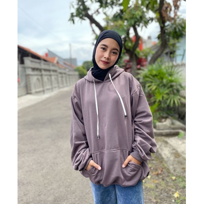 Natural Hoodie Polos XXL Sweater Oversize Hodie Pria Wanita Bahan Fleece tebal dan lembut