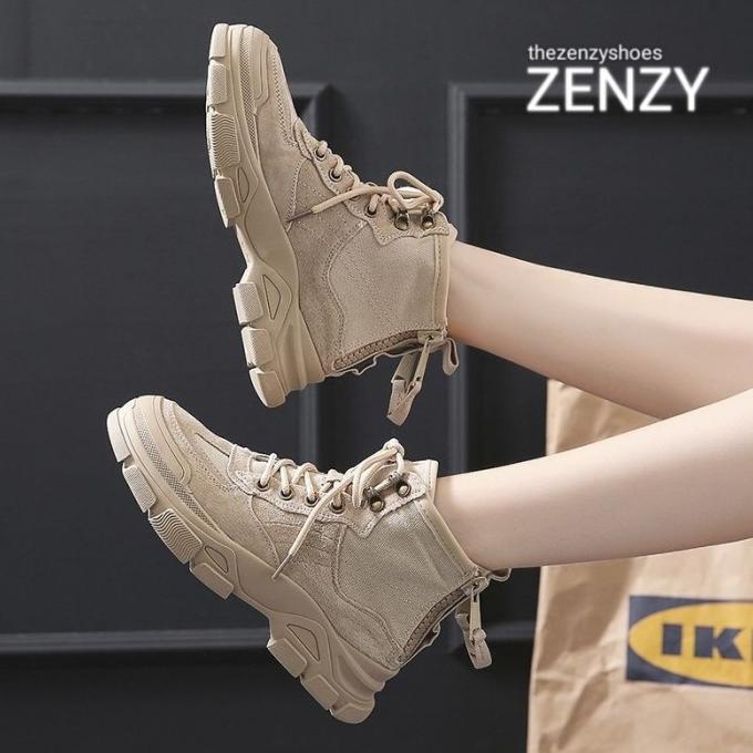 MIN56 - Zenzy Timo Boots Korea Design - Boots Canvas Comfy termurah