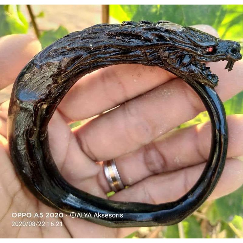 Akar Bahar hitam gelang akar Bahar hitam ukir naga galak jumbo