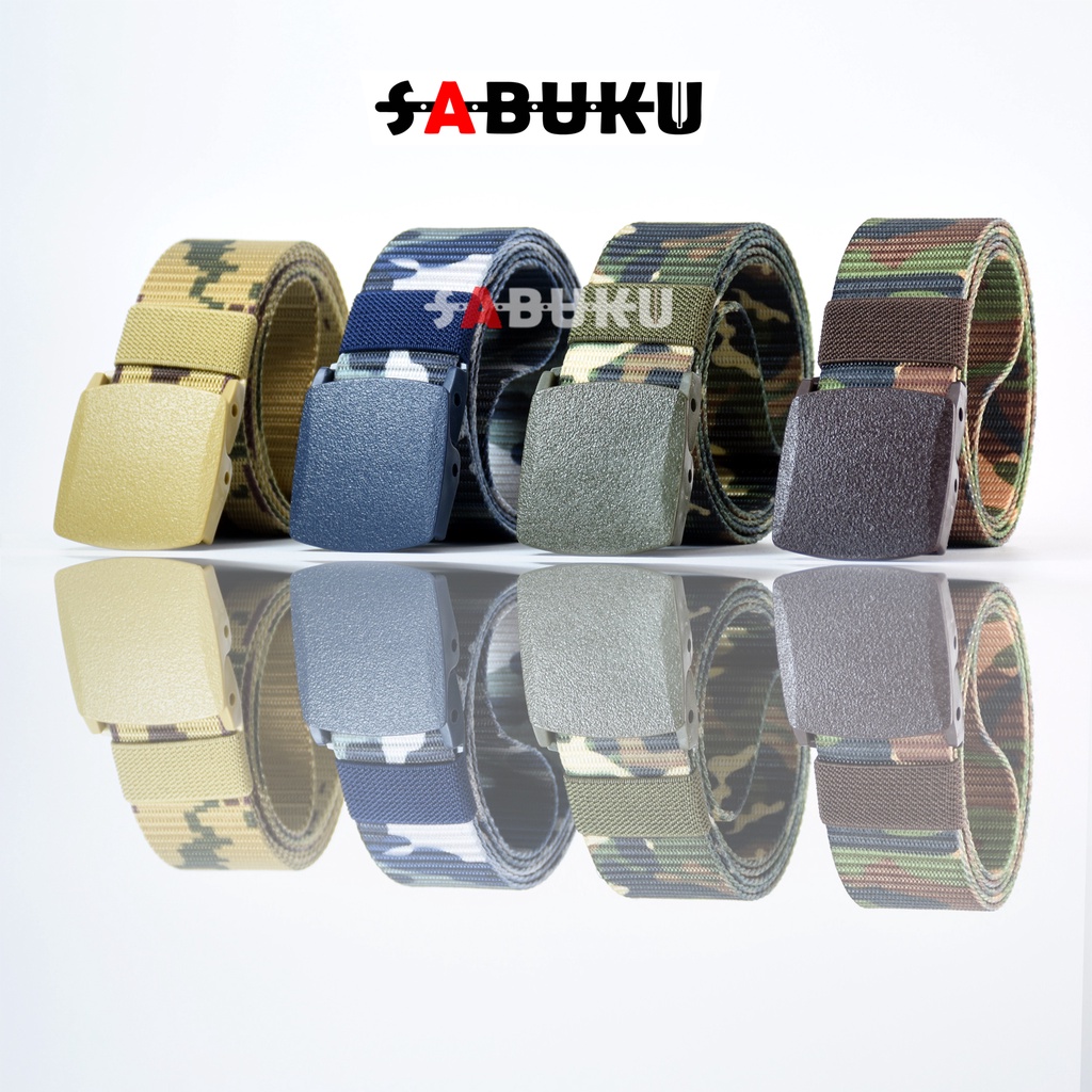 Ikat Pinggang Kanvas Pria Kepala Anti X-RAY Army Corak Abri Men Belt - 066