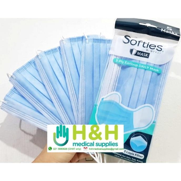 Masker Earloop 3ply Softies / Masker Earloop / Masker Softies