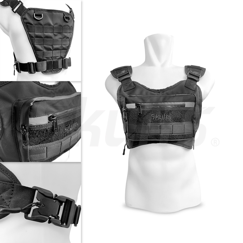 chest bag chest rig bag tas dada tas tactical tas army Skuffs Kumo Hitam