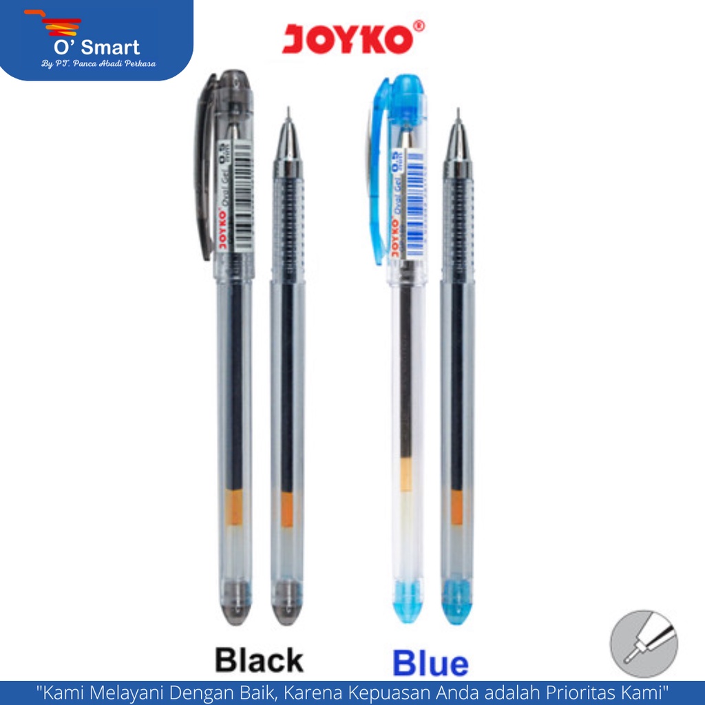 

JOYKO Pena Gel Pen GP-189 Oval Gel 0.5mm (1 KOTAK ISI 12) HITAM