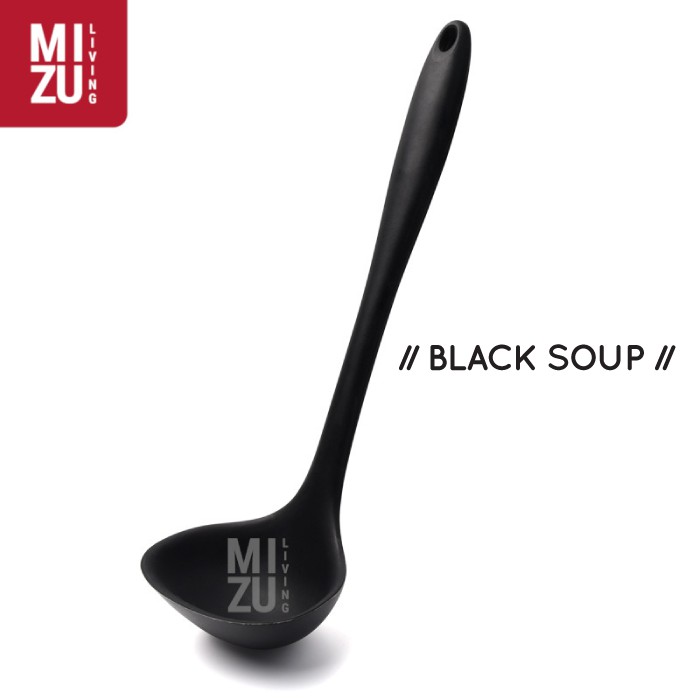FULSILI Silicone Spatula Kitchen Sutil Silikon Anti-Lengket BPA-Free-BLACK SOUP