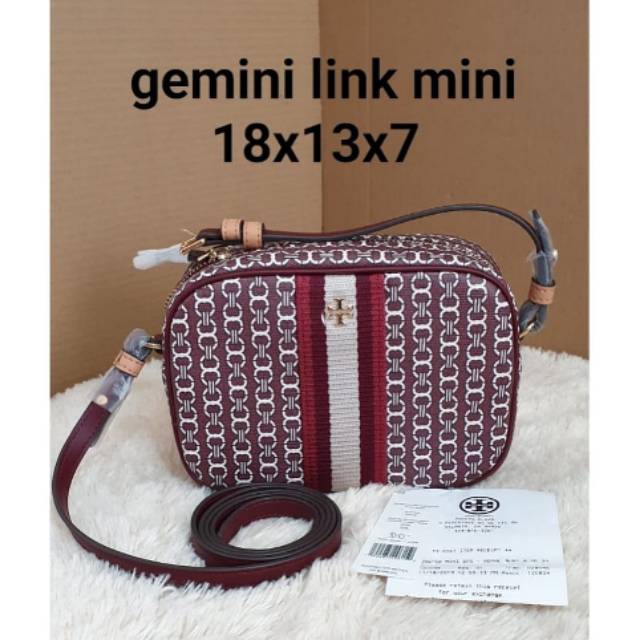 authentic tory burch gemini link mini royal burgundy