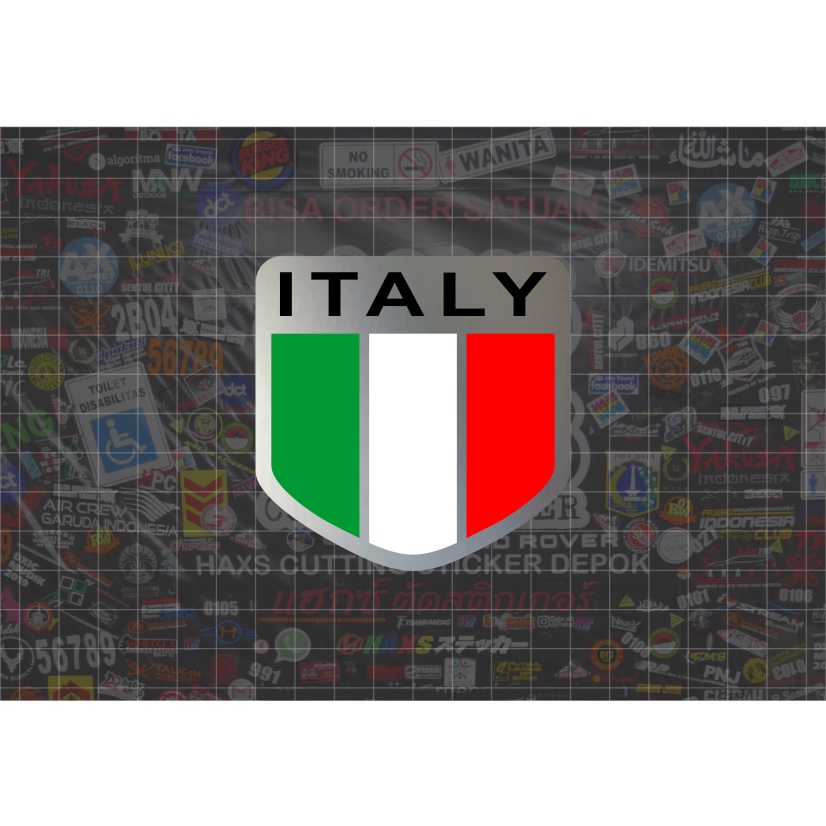 Cutting Sticker Italy Flag Emblem