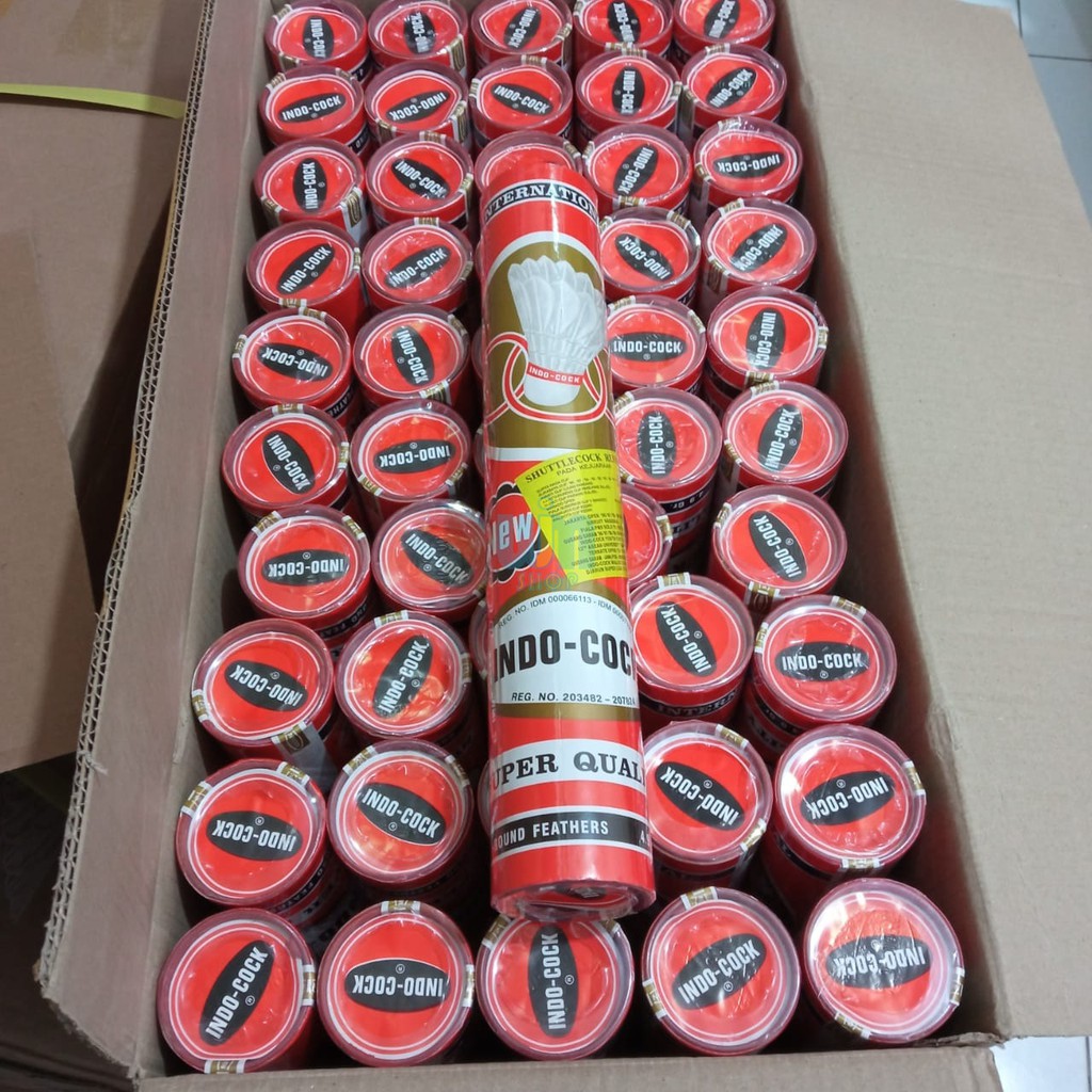 Indocock Merah 12 pcs Shuttlecock Badminton Kok Bola Bulutangkis