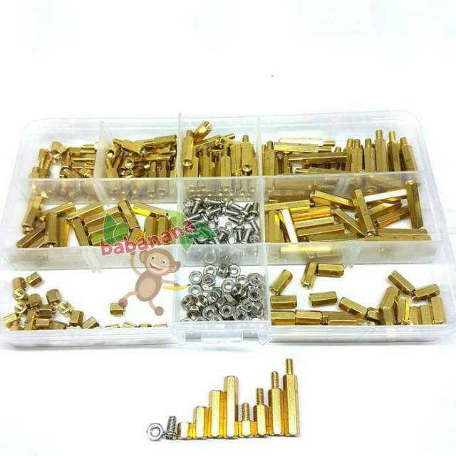 300pcs M3 Brass standoff spacer nut screw