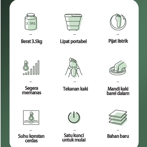 Baskom pijat kaki sepenuhnya otomatis / bak mandi kaki lipat portabel / bak mandi kaki berpemanas di rumah