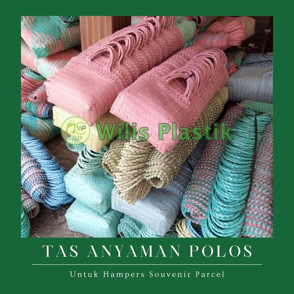 Tas Anyaman Plastik Polos Sedang (M) / Tas Bingkisan Hampers Parcel Souvenir