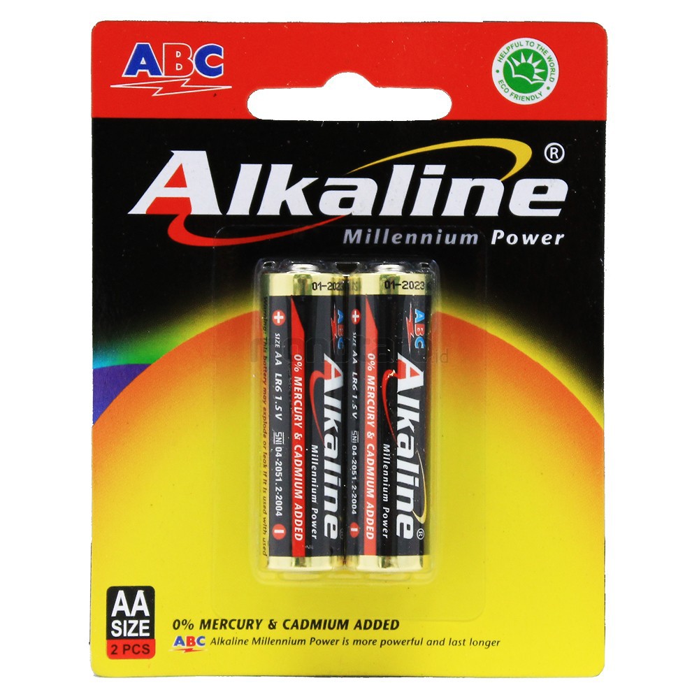 Baterai ABC Alkaline AA LR6 1 set isi 2 pcs | Shopee Indonesia