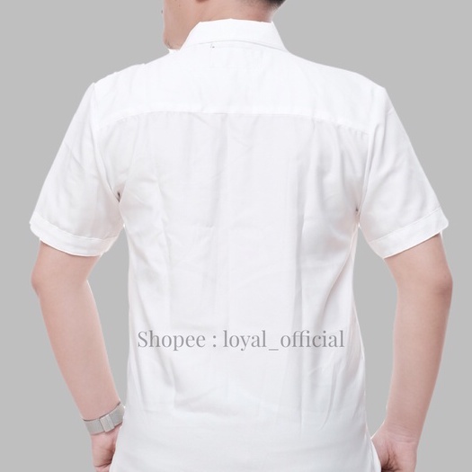 Loyal Kemeja Pria Lengan Pendek Cowok Hem Kemeja Pendek Katun Premium M L XL