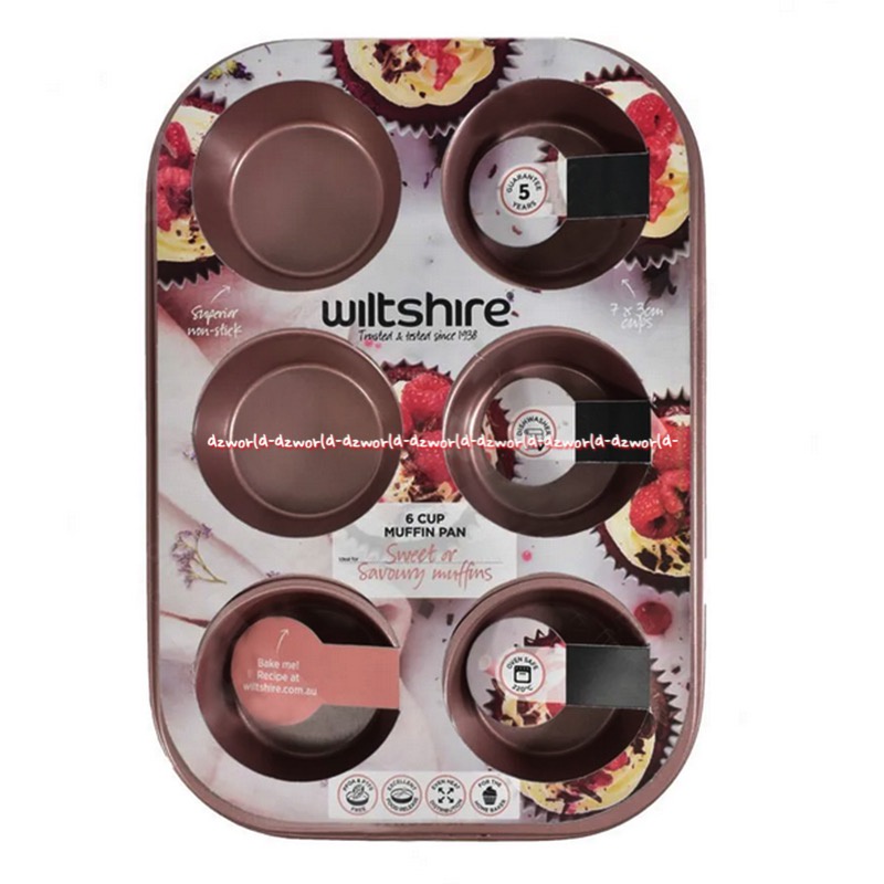 Wiltshire 6 Cup Muffin Pan Tray Bulat Loyang Kue Tempat Bakar Panggang Cup Cake Adonan Kue Anti lengket Capcake Rose Gold Wilt Shire