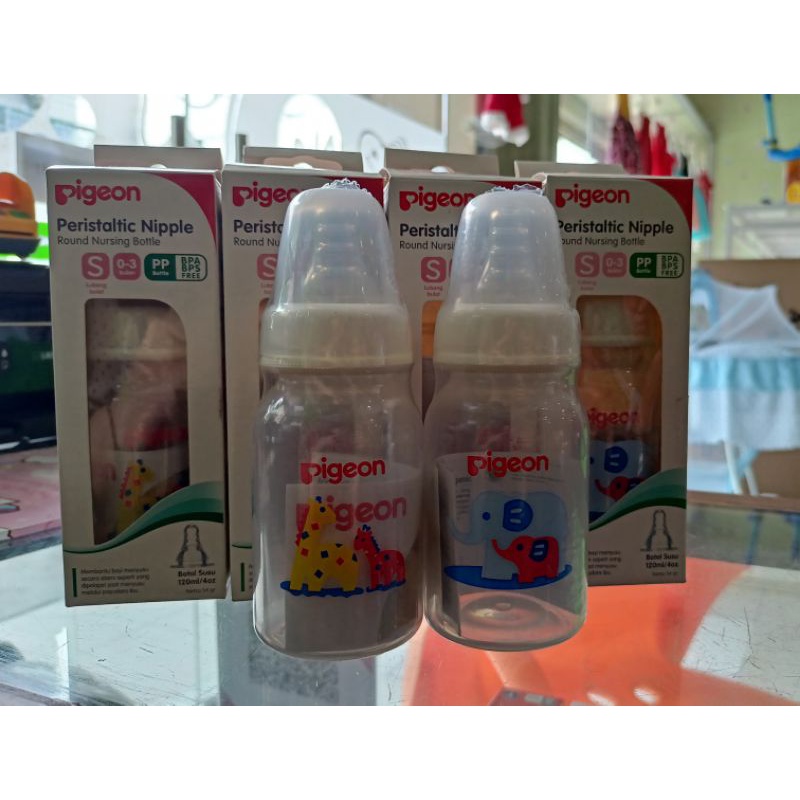 BOTOL SUSU PIGEON ANTI SEDAK /PERISTALTIC  120 ML SIZE S 0-3 BULAN