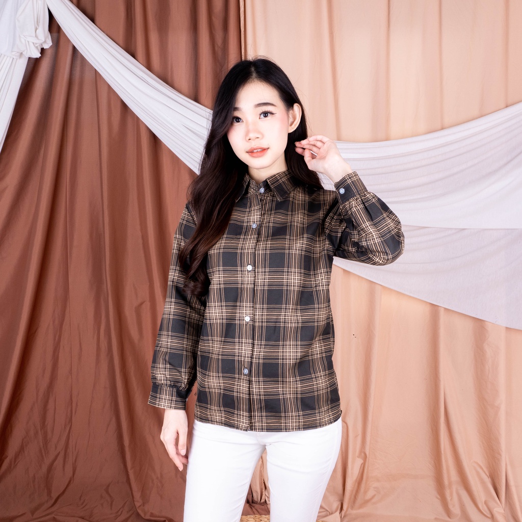 OVERSIZE KEMEJA OSLIN | Kemeja Oversize Wanita - Kemeja Korea - Kemeja Wanita Murah-HITAM