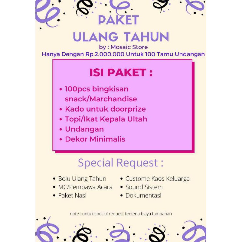 

Paket Ulang Tahun