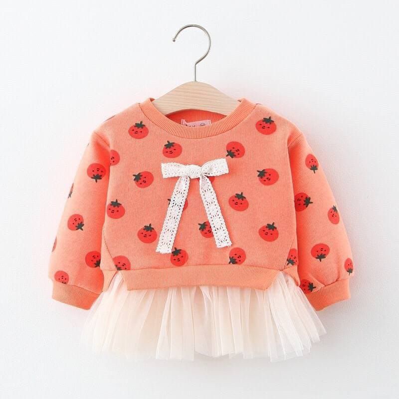 (COD) Dress anak cewek import/ Dress tomato tutu Whitney baby