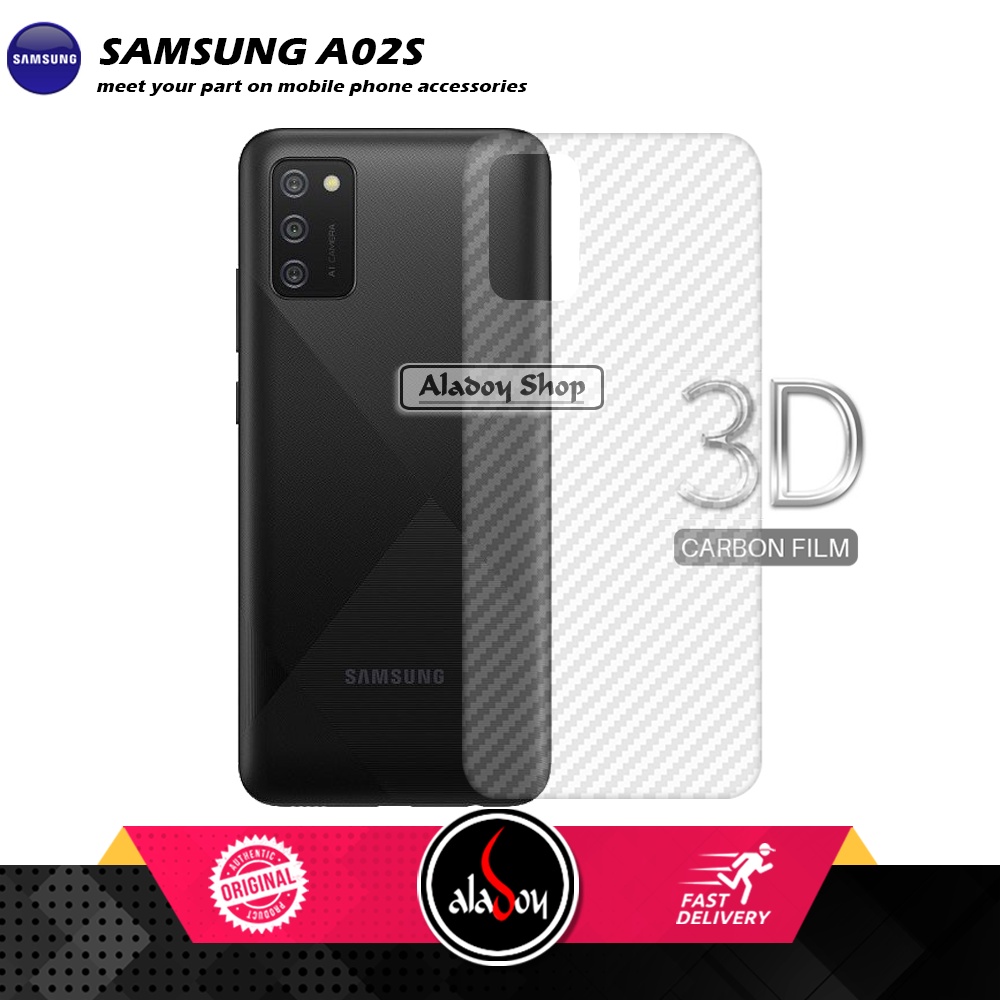 PAKET Tempered Glass Layar Samsung A02S Free Tempered Glass Camera dan Skin Carbon