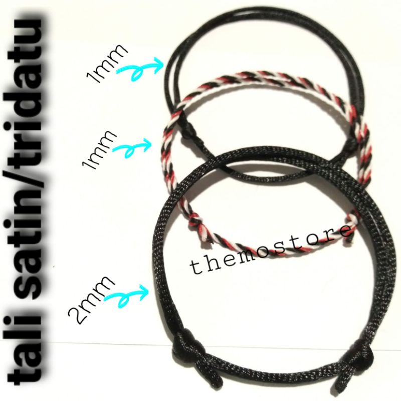 Gelang hitam polos/gelang tridatu/gelang tali/gelang tali satin FREE HADIAH