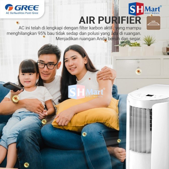 GREE AC Portable 1.5 PK - Air Purifier - WIFI Control - Model GPC-12P1 (MEDAN)