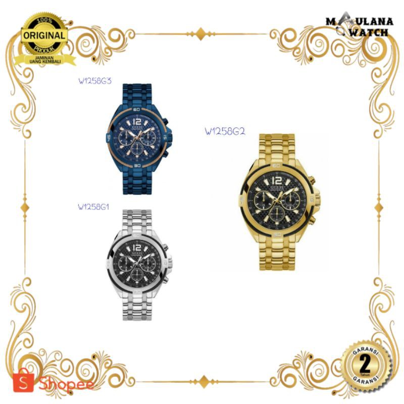 JAM TANGAN PRIA WANITA | RANTAI | KULIT | KARET | MURAH | PRIA [GUESS W1258G3 W1258G2 W1258G1] ORIGI