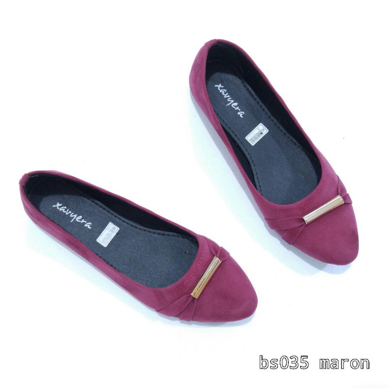 Borneo Sepatu Wanita Flat Flatshoes Bahan Kain Beludru by Xavyera kode bso35