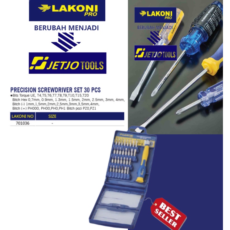 Obeng Set Presisi / Precision Screwdriver Set 30 Pcs Lakoni Pro 701036