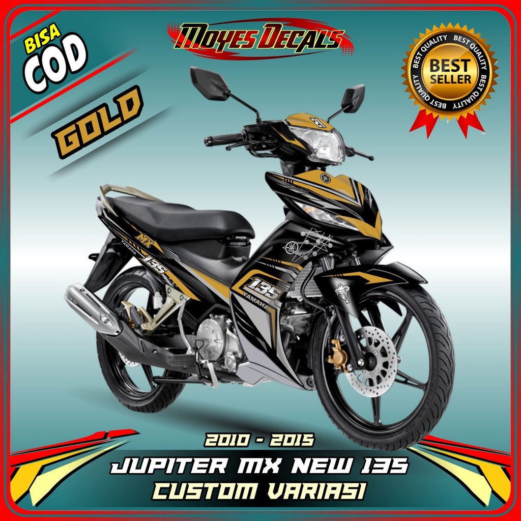 Decal Stiker Jupiter MX New 135 - Motif Rider Speed Gold Sticker Motor