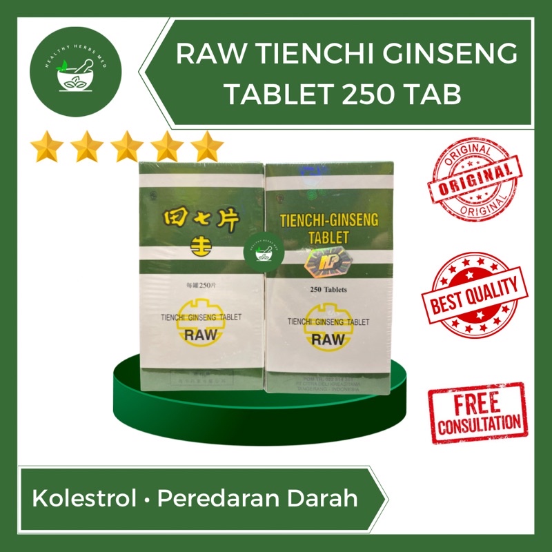 Raw Tienchi Tablets Tien Chi 250 Tablet Obat Kolesterol Sirkulasi Darah